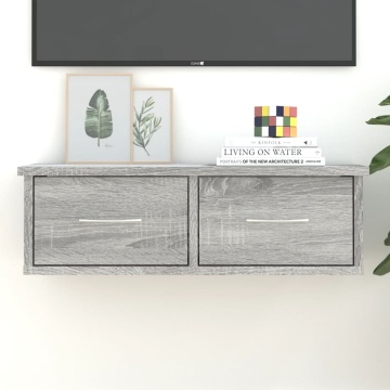 Dulap de perete, sonoma gri, 60x26x18,5 cm, lemn prelucrat - Img 1
