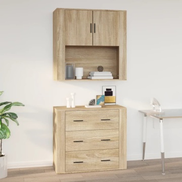 Dulap de perete, stejar sonoma, 80x33x80 cm, lemn prelucrat - Img 1