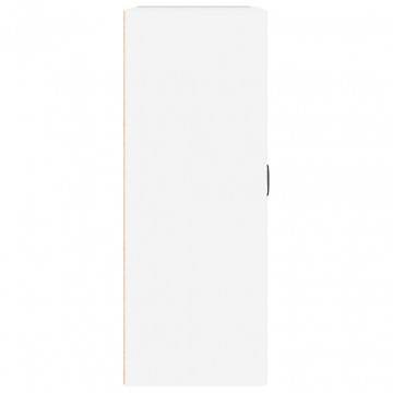Dulap de perete suspendat, alb extralucios, 69,5x32,5x90 cm - Img 5