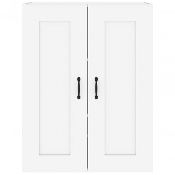 Dulap de perete suspendat, alb extralucios, 69,5x32,5x90 cm - Img 8