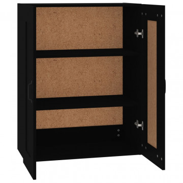 Dulap de perete suspendat, negru, 69,5x32,5x90 cm - Img 6