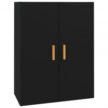 Dulap de perete suspendat, negru, 69,5x34x90 cm - Img 2