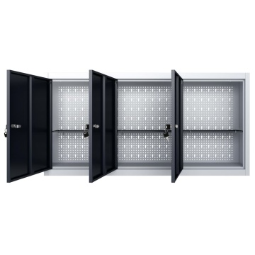 Dulap de scule de perete, gri & negru, metal, stil industrial - Img 3