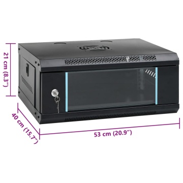 Dulap de server montat pe perete, 4U, 19 IP20, 53x40x21 cm - Img 7