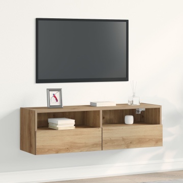Dulap de TV pe perete Stejar Artisan 100x30x30 cm Lemn prelucrat - Img 1
