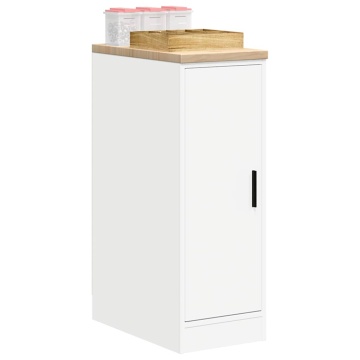 Dulap depozitare garaj alb 30x51x85 cm lemn masiv de pin - Img 1