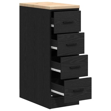 Dulap depozitare garaj negru 30x51x85 cm lemn masiv de pin - Img 8