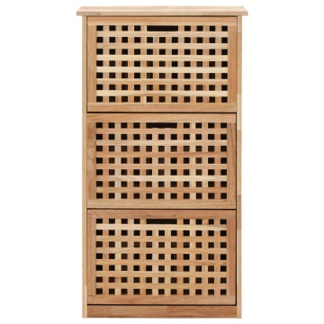 Dulap depozitare pantofi, 55 x 20 x 104 cm, lemn masiv de nuc - Img 3