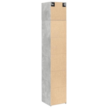 Dulap depozitare slim gri beton 40x42,5x225 cm lemn prelucrat - Img 7