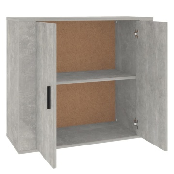 Dulap, gri beton, 80x33x70 cm, lemn prelucrat - Img 4