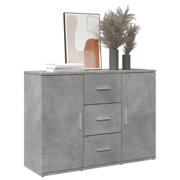 Dulap, gri beton, 90,5x29,5x65 cm, lemn prelucrat - Img 1