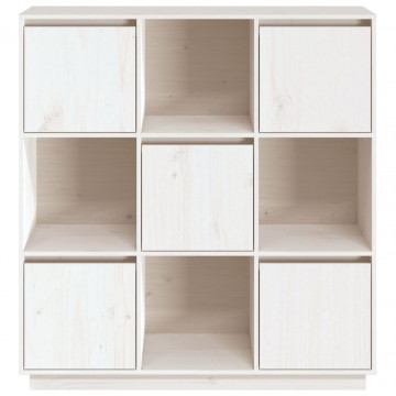 Dulap înalt, alb, 110,5x35x117 cm, lemn masiv de pin - Img 3
