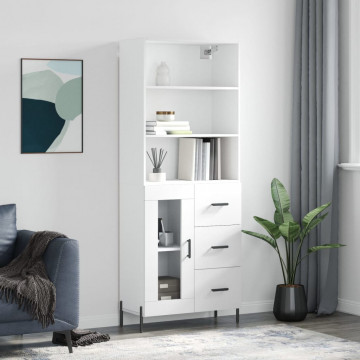 Dulap înalt, alb, 69,5x34x180 cm, lemn compozit - Img 1