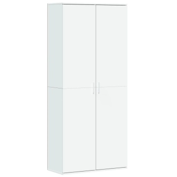 Dulap înalt, alb, 80x35x180 cm, lemn prelucrat - Img 2