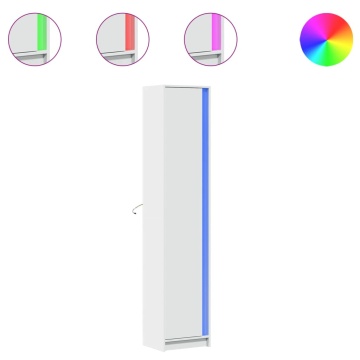 Dulap înalt cu LED alb 41,5x32,5x200 cm lemn prelucrat - Img 2