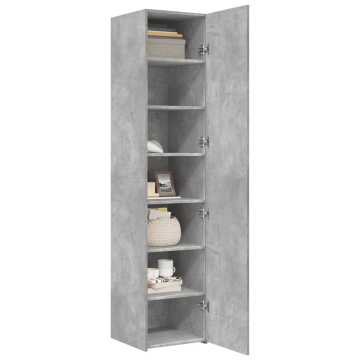 Dulap înalt, gri beton, 40x42,5x185 cm, lemn prelucrat - Img 3