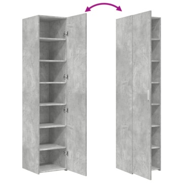 Dulap înalt, gri beton, 40x42,5x185 cm, lemn prelucrat - Img 6