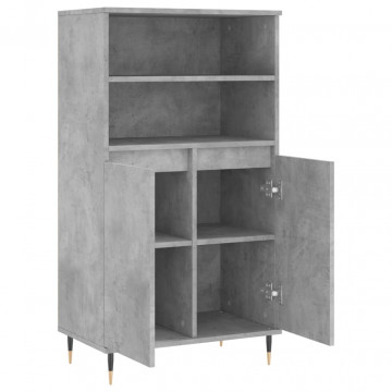 Dulap înalt, gri beton, 60x36x110 cm, lemn compozit - Img 8