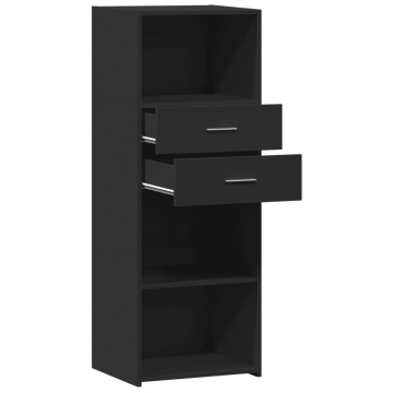 Dulap înalt, negru, 45x42,5x124 cm, lemn prelucrat - Img 6