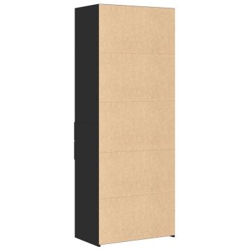 Dulap înalt, negru, 70x42,5x185 cm, lemn prelucrat - Img 5