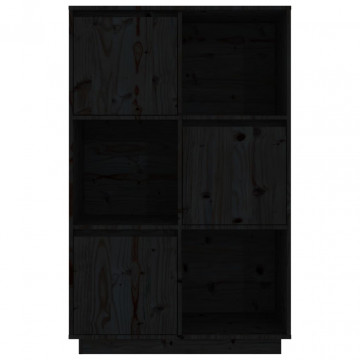 Dulap înalt, negru, 74x35x117 cm, lemn masiv de pin - Img 8