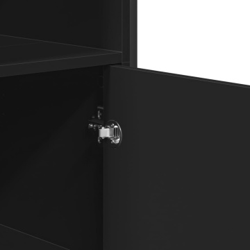Dulap înalt, negru, 79,5x35,5x137,5 cm, lemn prelucrat - Img 6