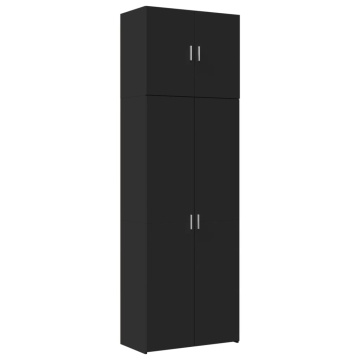 Dulap înalt, negru, 80x42,5x249 cm, lemn prelucrat - Img 2