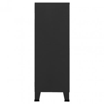 Dulap industrial de depozitare, negru, 75x40x115 cm, metal - Img 4