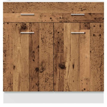 Dulap inferior cu sertar “Lyon” lemn vechi 80x46x81,5cm - Img 4