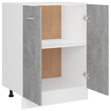 Dulap inferior, gri beton, 60 x 46 x 81,5 cm, lemn prelucrat - Img 8