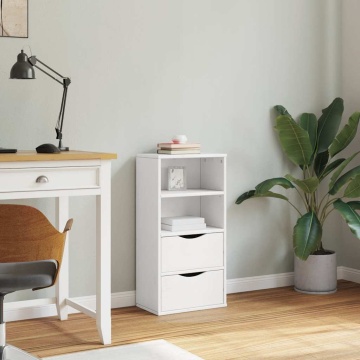 Dulap lateral cu sertare ODDA alb 40x24x79 cm lemn masiv de pin - Img 4