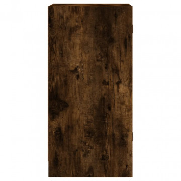 Dulap lateral cu uși din sticlă, stejar fumuriu, 35x37x75,5 cm - Img 6