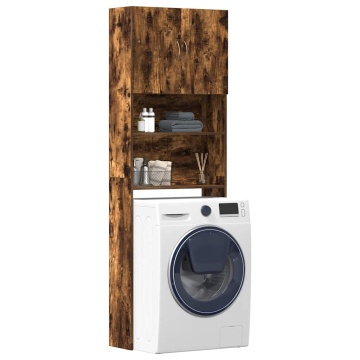 Dulap mașină de spălat stejar afumat 64x24x190cm Lemn prelucrat - Img 1