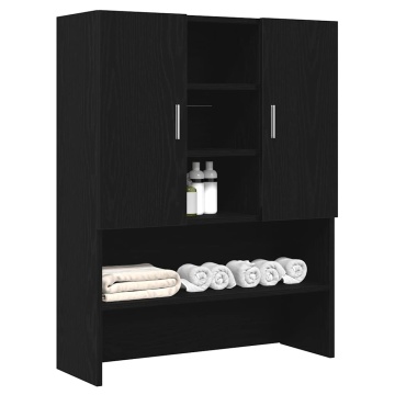 Dulap mașină de spălat stejar negru 70,5x25,5x90 cm - Img 4