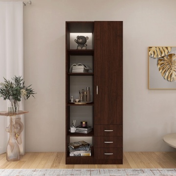 Dulap Mixt Alpin cu o Usa si 3 Sertare, 200x80x50 cm, Culoare Wenge, Material din PAL de 18mm - Img 2