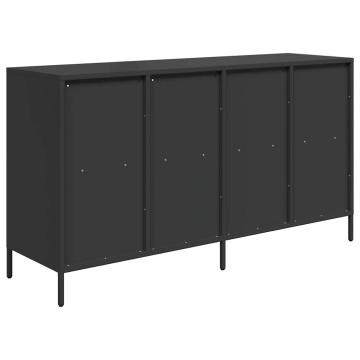 Dulap, negru, 135x39x73,5 cm, oțel laminat la rece - Img 6