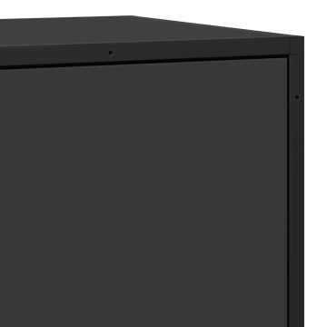 Dulap, negru, 68x35x76 cm, lemn prelucrat și metal - Img 7