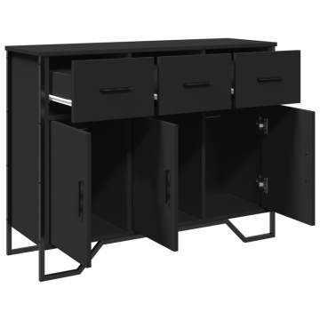 Dulap, negru, 97x32,5x74,5 cm, lemn prelucrat - Img 8