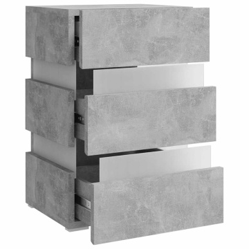 Dulap noptieră, cu LED, gri beton, 45x35x67 cm, lemn prelucrat - Img 6