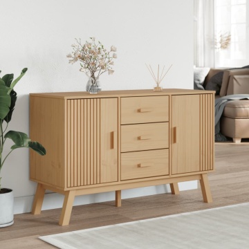 Dulap OLDEN, maro, 114x43x73,5 cm, lemn masiv pin - Img 3