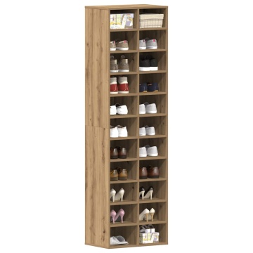 Dulap Pantofi Artisan Stejar 54x34x183 cm Lemn prelucrat - Img 1