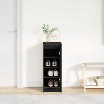 Dulap Pantofi Stejar Negru 29,5x34x76 cm Lemn prelucrat - Img 3