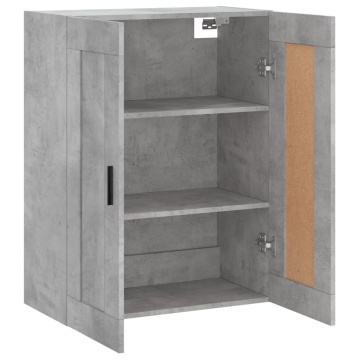 Dulap pe perete, gri beton, 69,5x34x90 cm, lemn prelucrat - Img 6