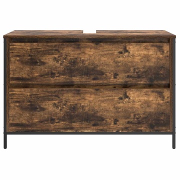 Dulap pentru baie cu sertare stejar afumat 90x34,5x60 cm - Img 5
