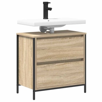 Dulap pentru baie cu sertare Stejar Sonoma 60x34,5x60 cm - Img 4