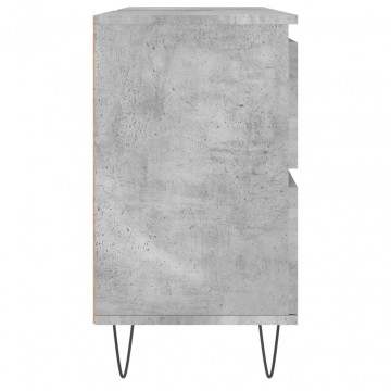 Dulap pentru baie, gri beton, 80x33x60 cm, lemn compozit - Img 5