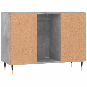 Dulap pentru baie, gri beton, 80x33x60 cm, lemn compozit - Img 7