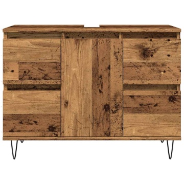 Dulap pentru baie, lemn vechi, 80x33x60 cm, lemn prelucrat - Img 4