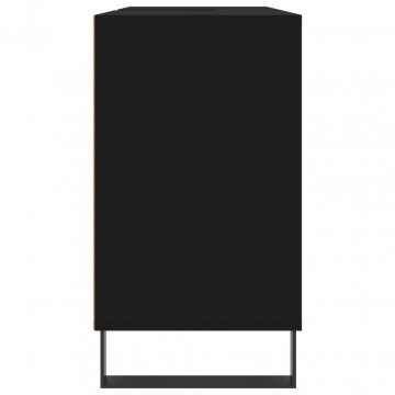 Dulap pentru baie, negru, 80x33x60 cm, lemn compozit - Img 6