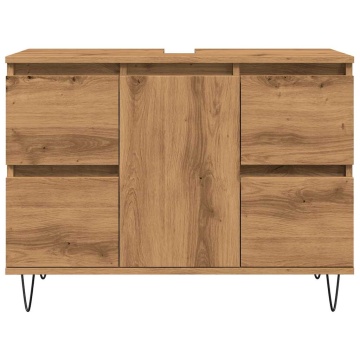 Dulap pentru baie stejar artizanal, 80x33x60 cm, lemn prelucrat - Img 4